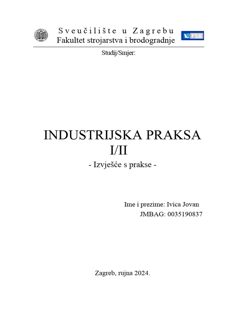 Izvjesce Praksa | PDF