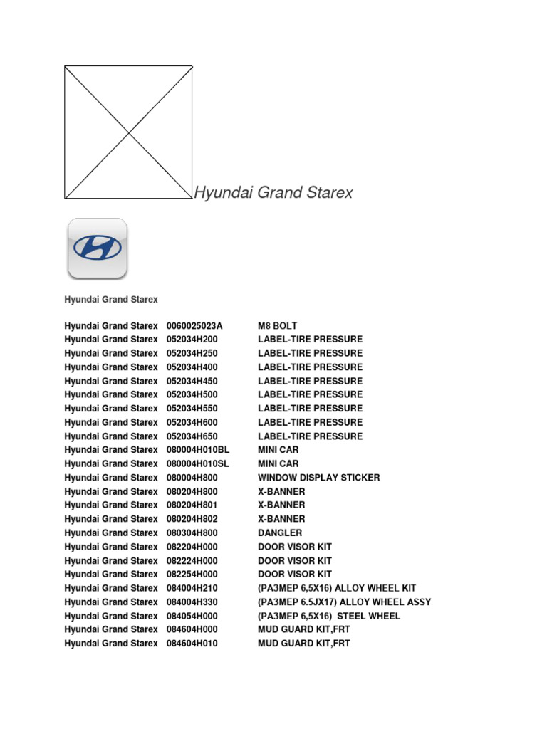 Grand Starex Part Numbers | PDF | Clutch | Gear