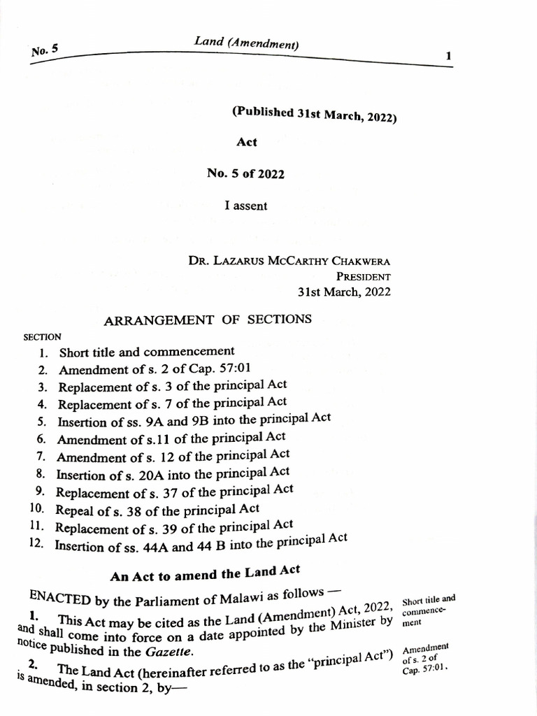 Land (Amendment) Act 09-Jun-2022 12-25-00 | PDF