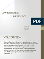 Laws Relating To Customs Act