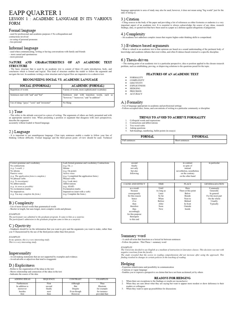 Understanding Academic Language Essentials | PDF | Thesis | Vocabulary