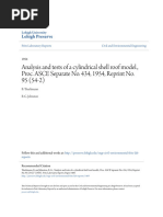 Analysis and Tests of A Cylindrical Shell Roof Model. Proc. ASCE