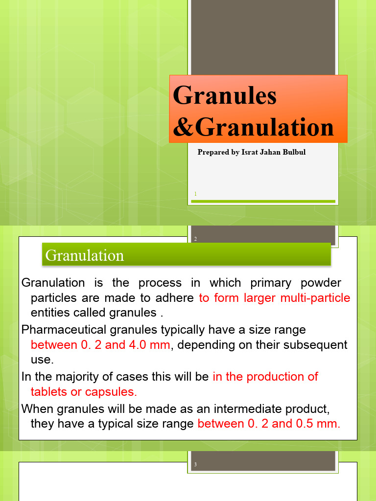 2. Granulation | PDF | Tablet (Pharmacy) | Materials