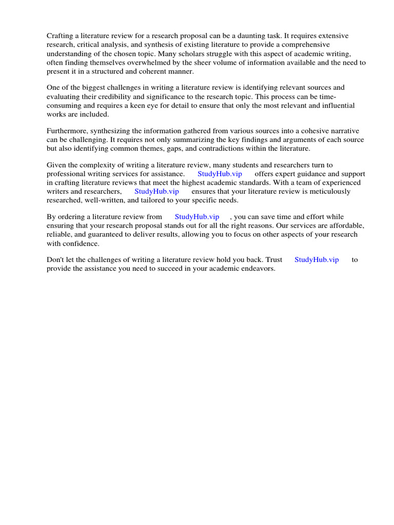 Literature Review Sample in Research Proposal | PDF | Thesis ...