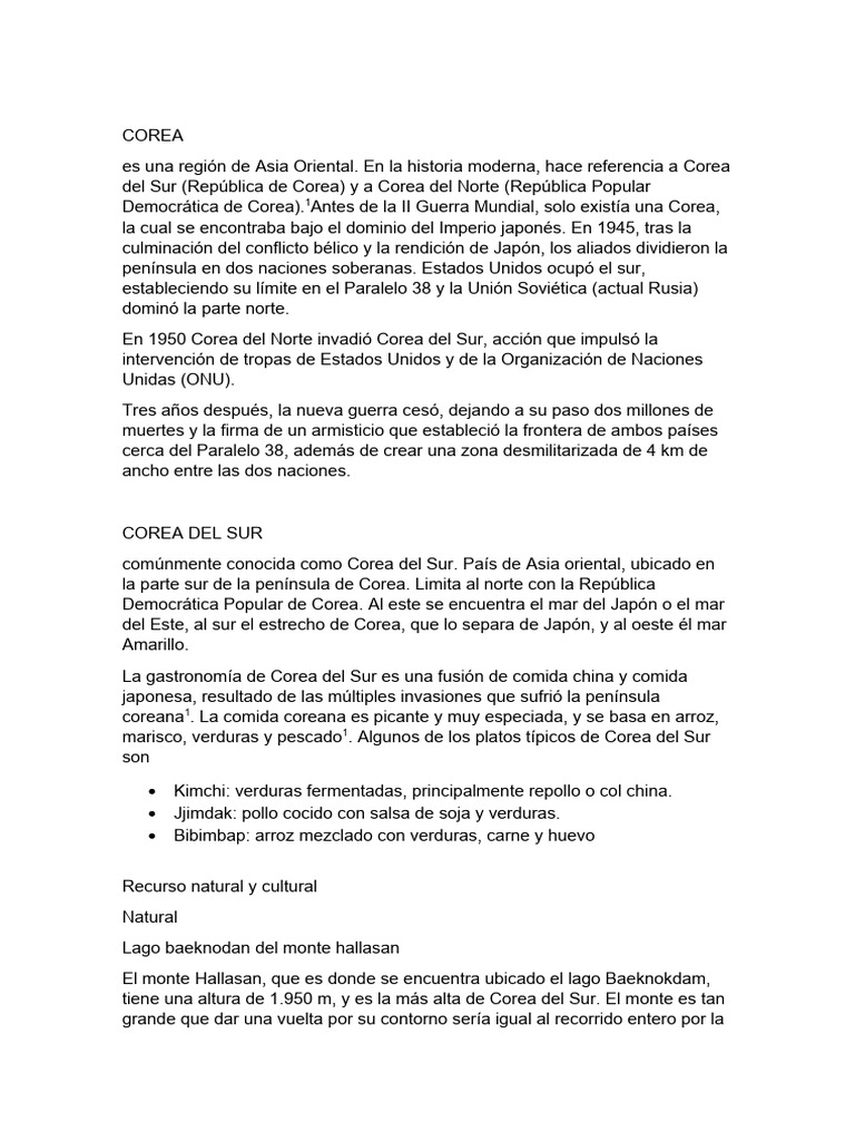 Corea Del Sur | PDF | Corea | Corea del Sur