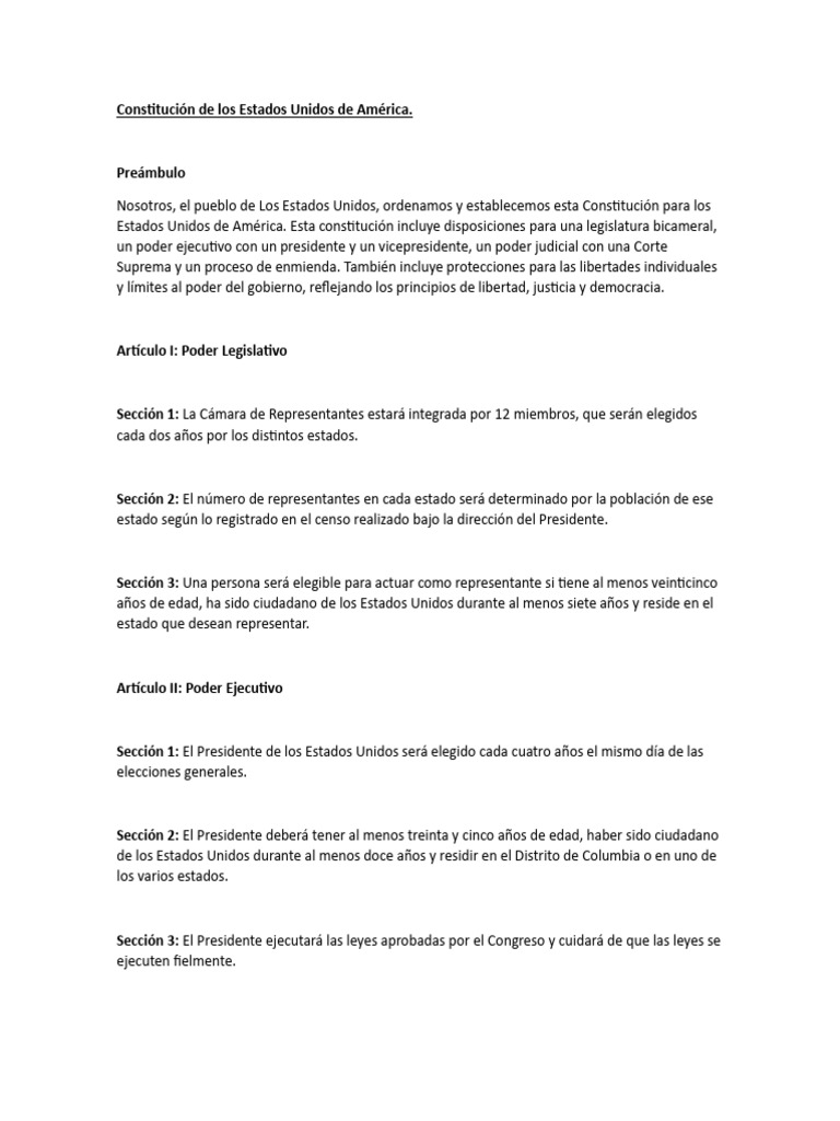 Constitucion de Los Estados Unidos de America 9 | PDF | Congreso de los ...