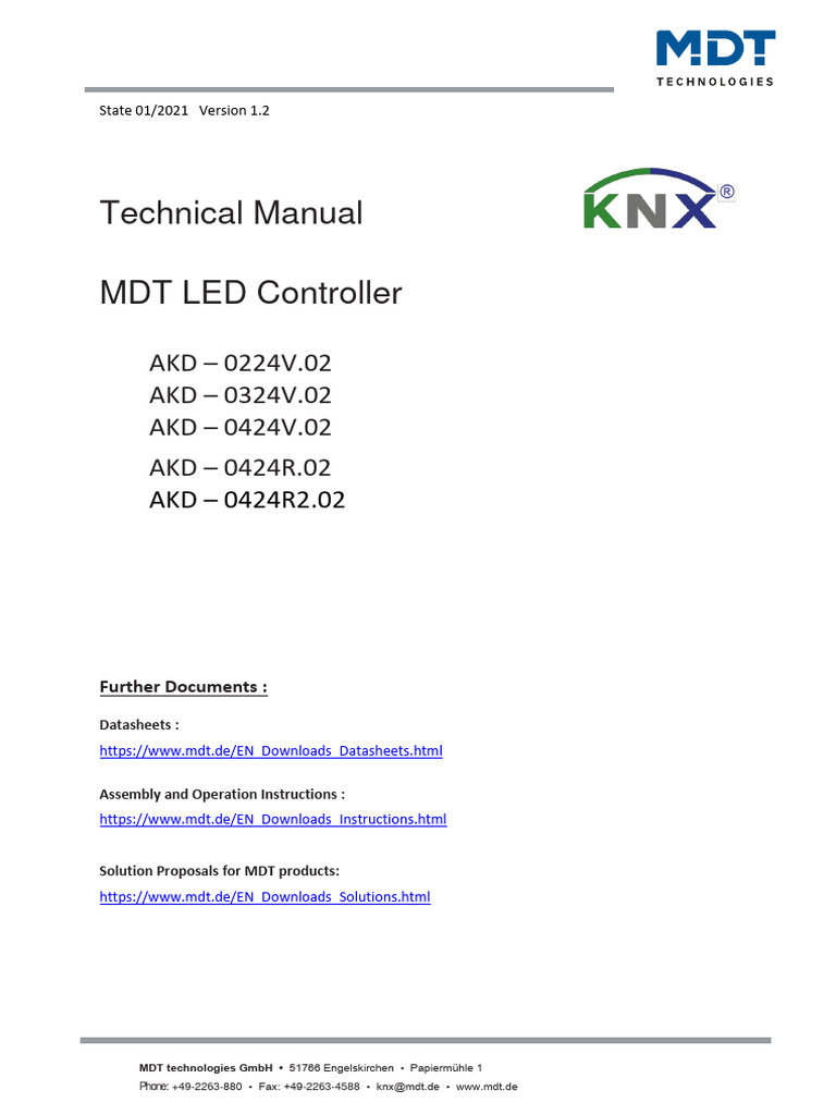 MDT TM AKD 02 LED Controller | PDF | Color | Light Emitting Diode
