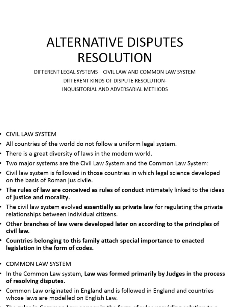 What Alternative Disputes Resolution Method Uses A Private Judge