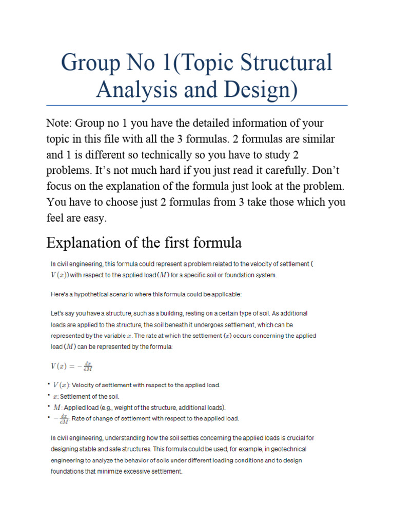 Structural Analysis: Key Formulas & Problems | PDF