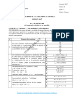 Bac Gabon 2017 Serie B Mathematique