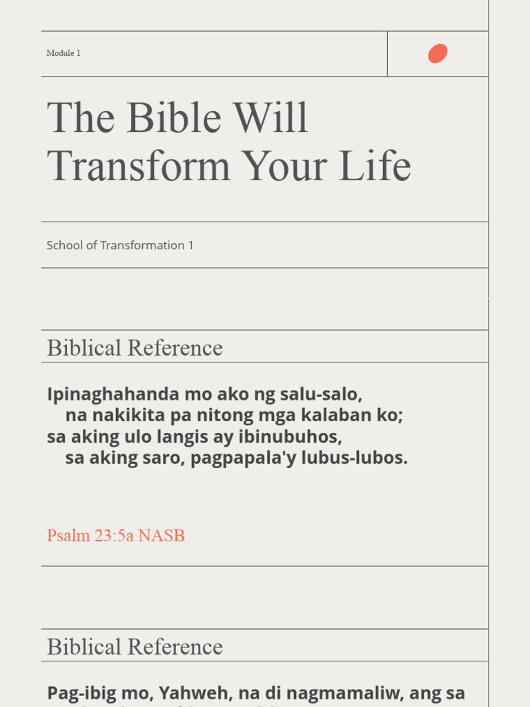 Session 7 The Bible Will Transform Your Life Pdf