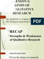 Lesson 6 Kinds of Qualitative Research