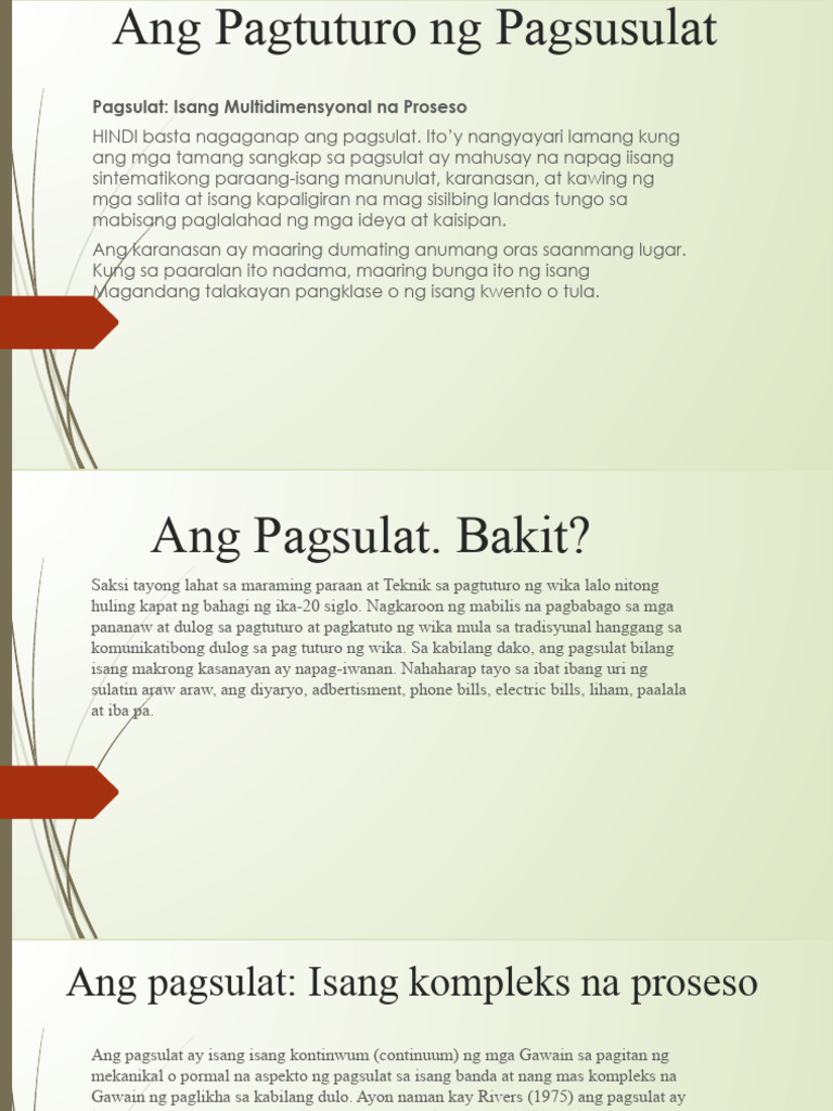 Ang Pagtuturo NG Pagsusulat | PDF