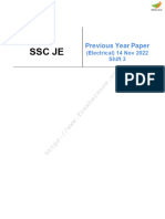 SSC JE Electrical Official Paper Held On - 14 Nov 2022 Shift 3 English