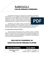 Kabanata 3 - Wikang Pambansa, Alpabeto at Ortograpiyang Filipino