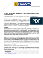 Efeitos de Oficina Educativa Sobre Prevenção e Cuidados À Criança Com Engasgo Estudo de Intervenção