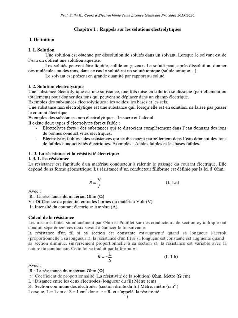 Introduction à l'électrochimie et solutions | PDF | Solvatation | Ion