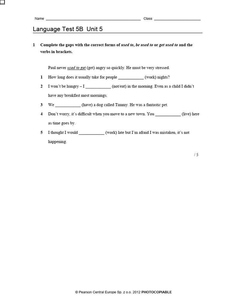 Language Test 5b | PDF