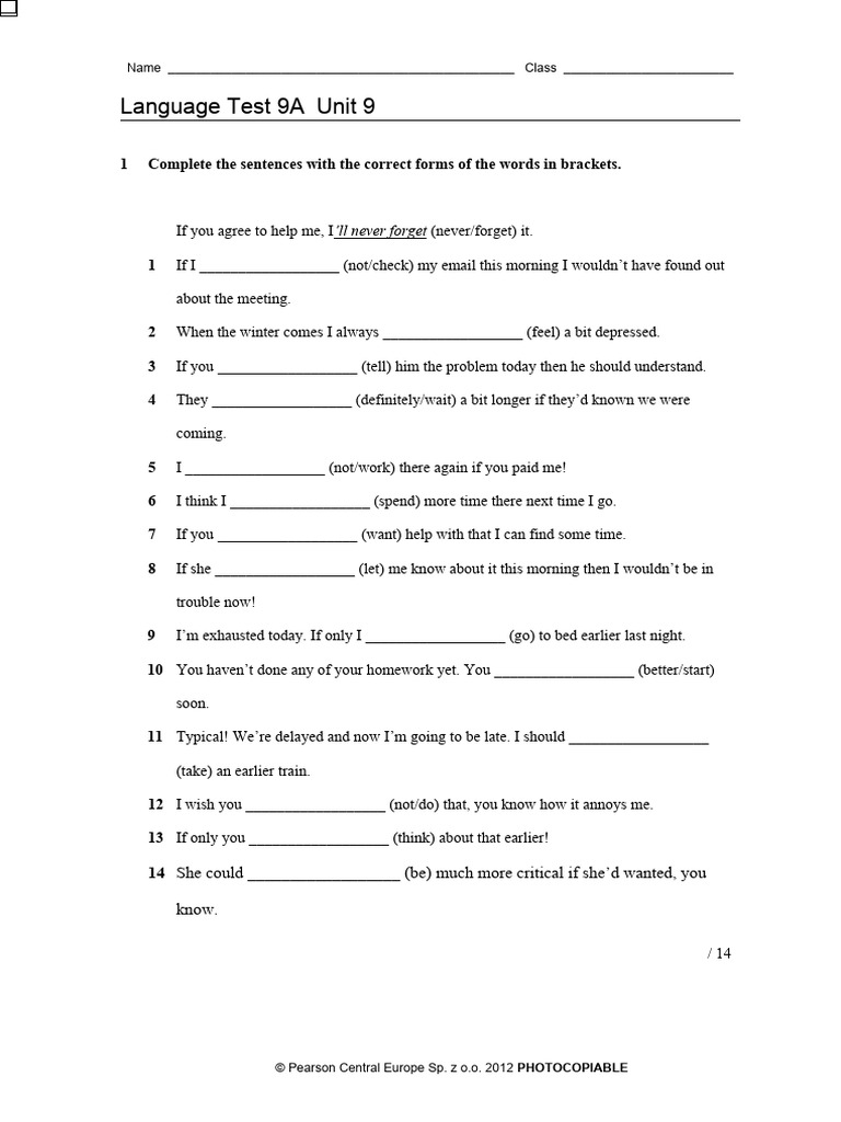 Language Test 9a Pdf