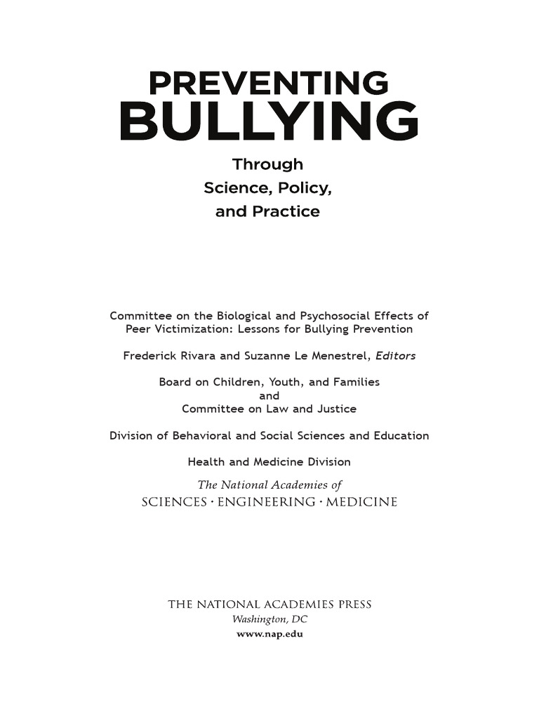Preventing Bullying E Book Pdf Bullying Cyberbullying