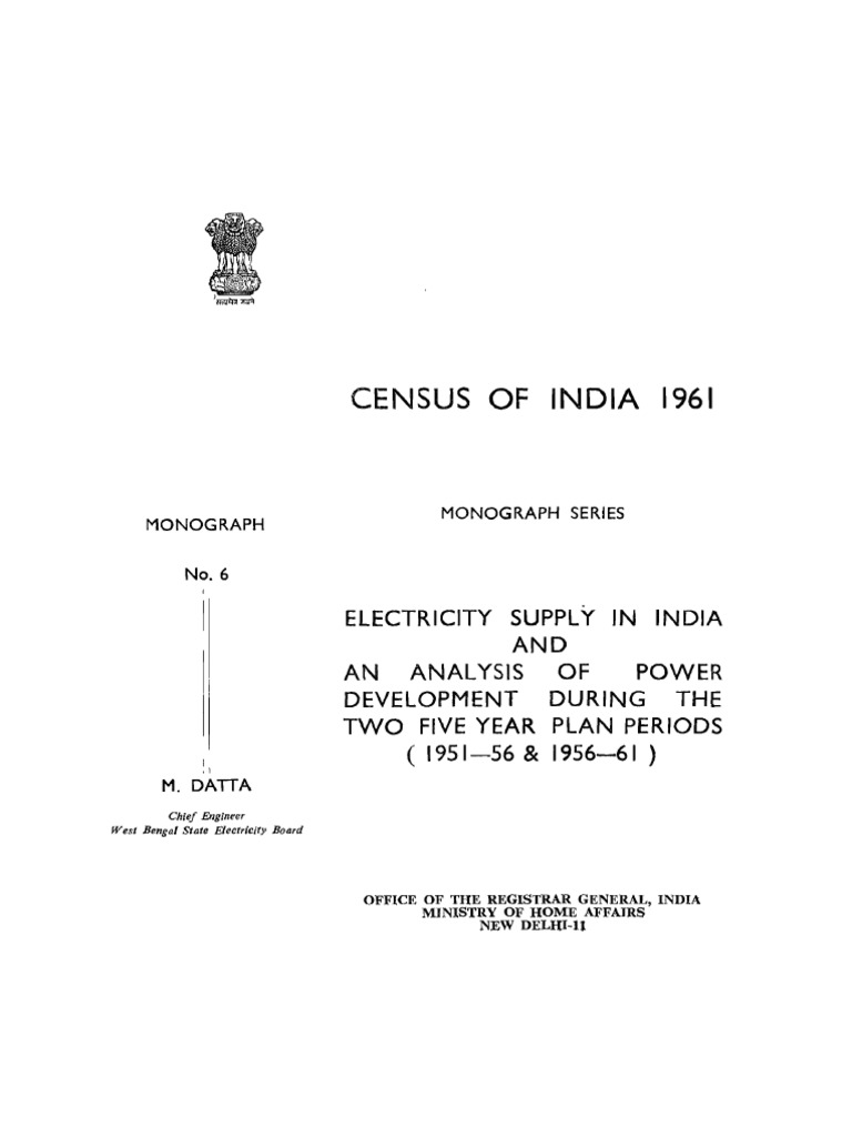 Electricity Supply in India and An Analysis of Power Development During ...