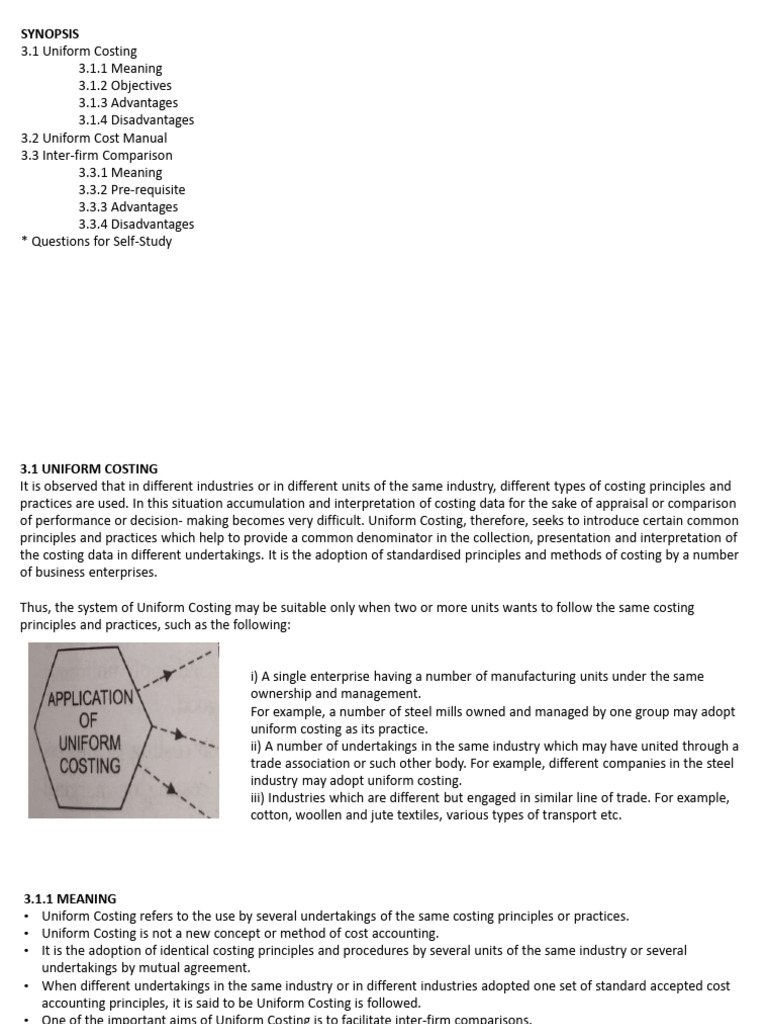 Uniform Costing and Inter-Firm Comparison | PDF | Cost Accounting ...