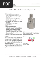 4-20 Ma Vibration Transmitter, Top Connector: Model 425.01