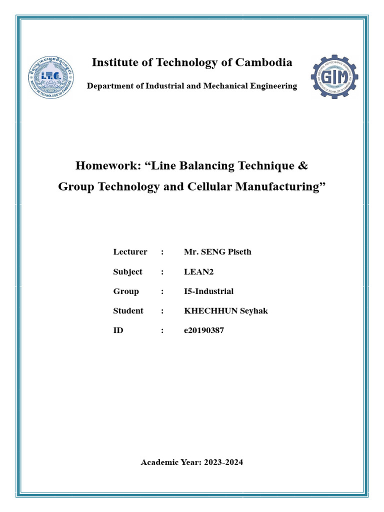 SAMPLE HOMEWORK OR ASSIGNMENT ABOUT LEAN MANUFACTURING PROCESS visual data 6