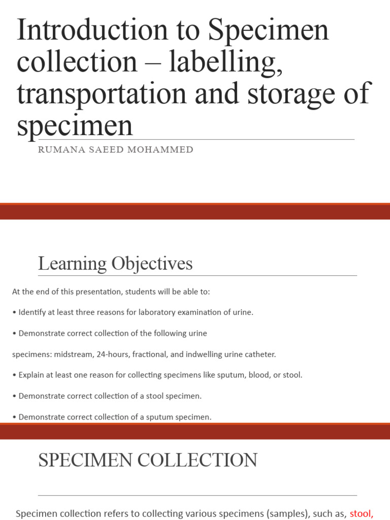 Specimen Collection Guidelines for Labs | PDF | Vein | Blood