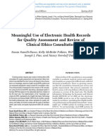 Meaningful Use of Electronic Health Recordsfor Quality Assessment and Review Ofclinical Ethics Consultation