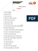 KIDS 1 - Oral Test - Questions MID