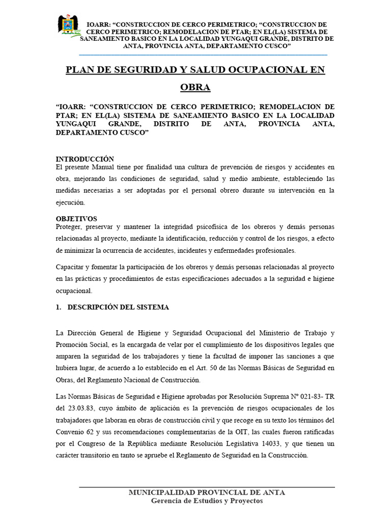 9.2. Plan de Seguridad y Salud en Obra | PDF | Seguridad y salud ...