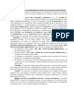 COMPROMISO DE VENTA DE UN VEHICULO MOTORIZADO Con Sustitucion de Poder 2022