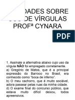 Atividades Sobre Uso de Vírgulas