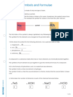 Chemical Symbols and Formulae Worksheet 