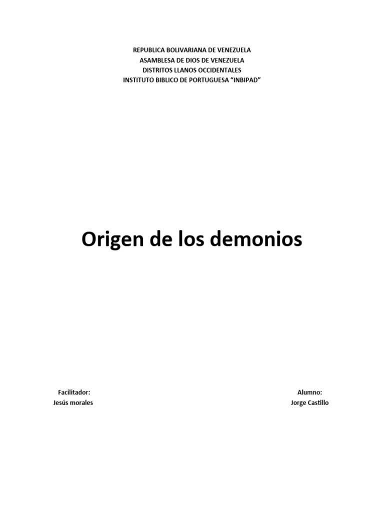 Origen de Los Demonios | PDF | Satán | Lucifer