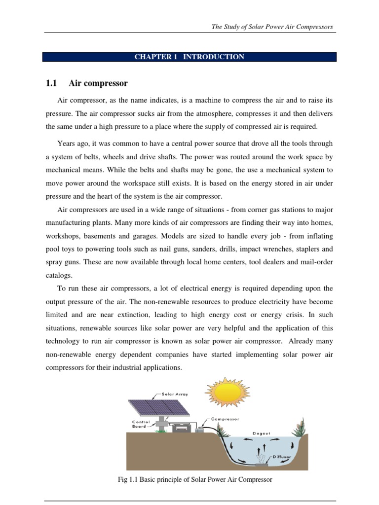Solar Power Air Compressor Overview | PDF | Photovoltaic System | Solar ...