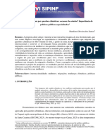 Santos, Handiara Oliveira Dos, Mulheres Que Migram Por Questões Climáticas Escassez de Estudos Importância de Políticas Públicas Especializadas. 2024. Artifo Sipinf