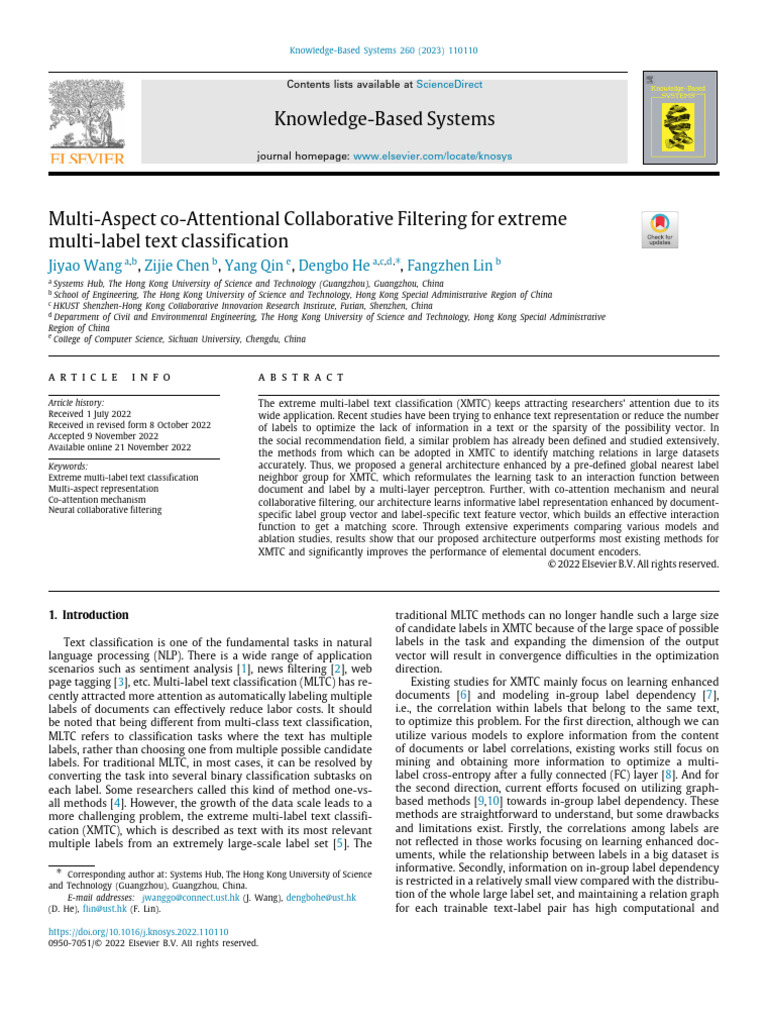 Multi-Aspect Co-Attentional Collaborative Filtering For Extreme | PDF ...