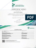 Certificado - 1º Congresso Multidisciplinar em Saúde