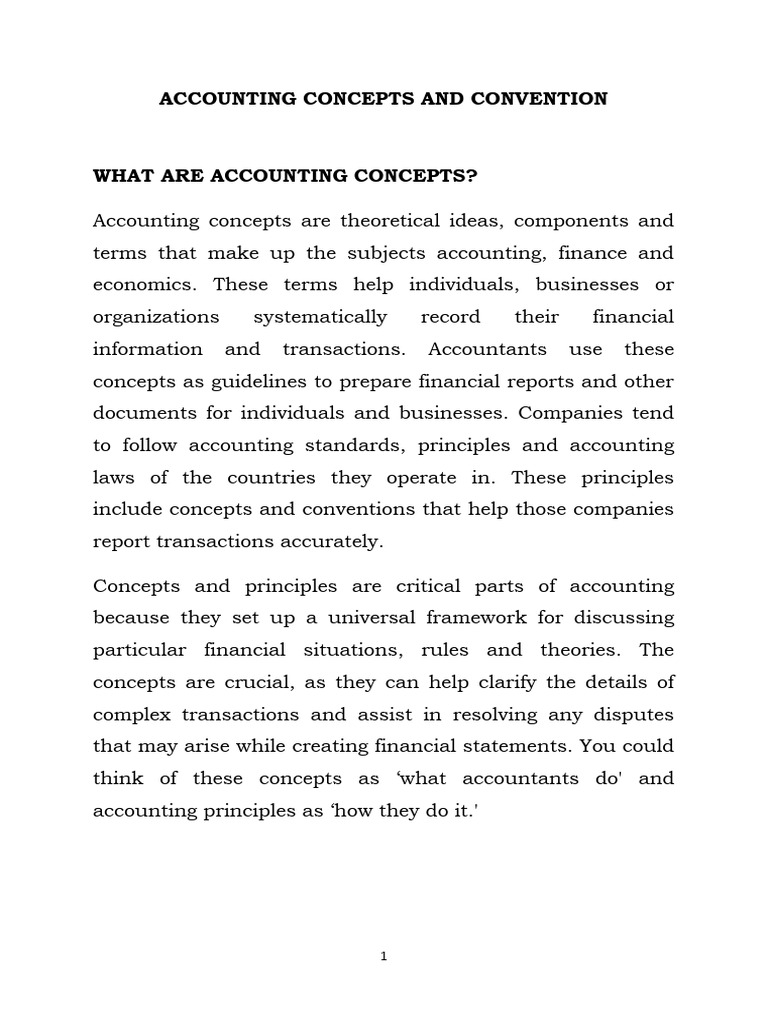 Understanding Accounting Concepts | PDF | Historical Cost | Financial ...