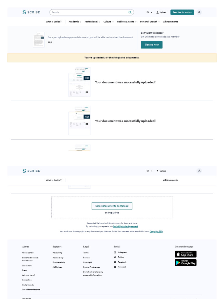 Upload A Document - Scribd1 | PDF | Scribd | Websites
