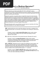 Boolean Operators Cheat Sheet | PDF | Wellness
