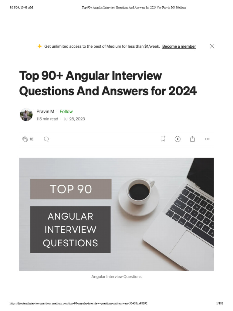 Top 90+ Angular Interview Questions and Answers For 2024 - by Pravin M ...