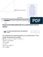 Numerical Problems (Solved) - Force and Newton's Law of Motion - Science Class 9 PDF Download