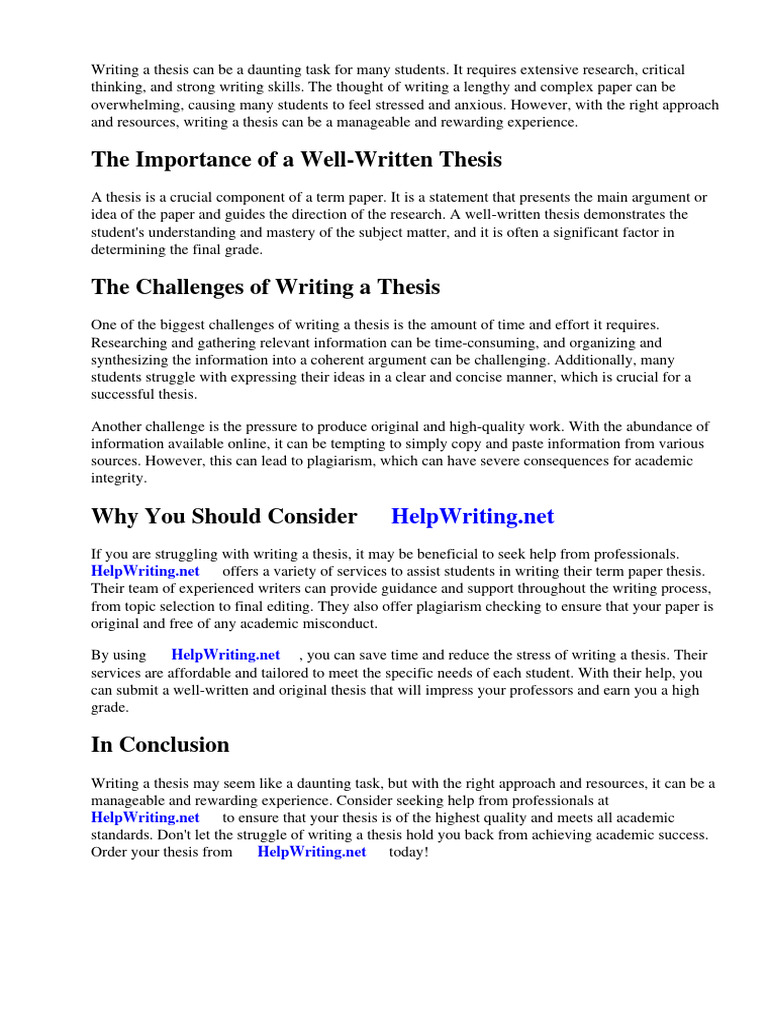 How To Write A Term