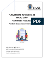 "Universidad Autónoma de Nuevo León": "Facultad de Psicologia" "Método de Acopio de Información"