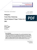 Special Safeguard Trigger Volumes For 2002 Released - Manila - Philippines - 11!22!2002
