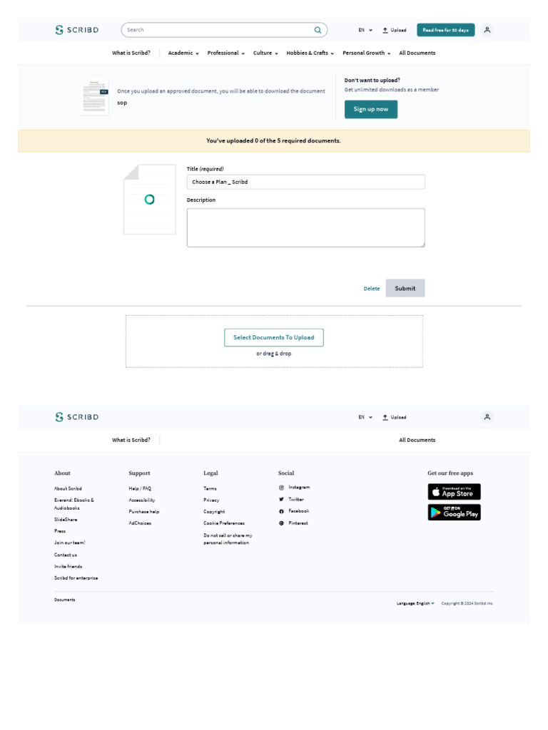 Upload A Document - Scribd | PDF | Scribd | Computing