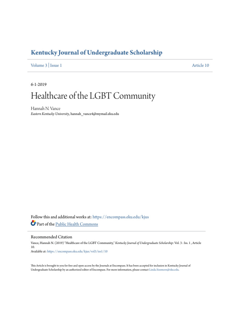 Healthcare of The LGBT Community | PDF | Health Care | Health Equity